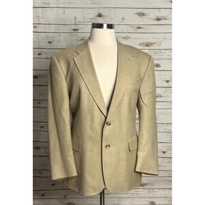 Brooks Brothers tan wool/silk/linen single-breasted sportscoat/blazer Size 46R